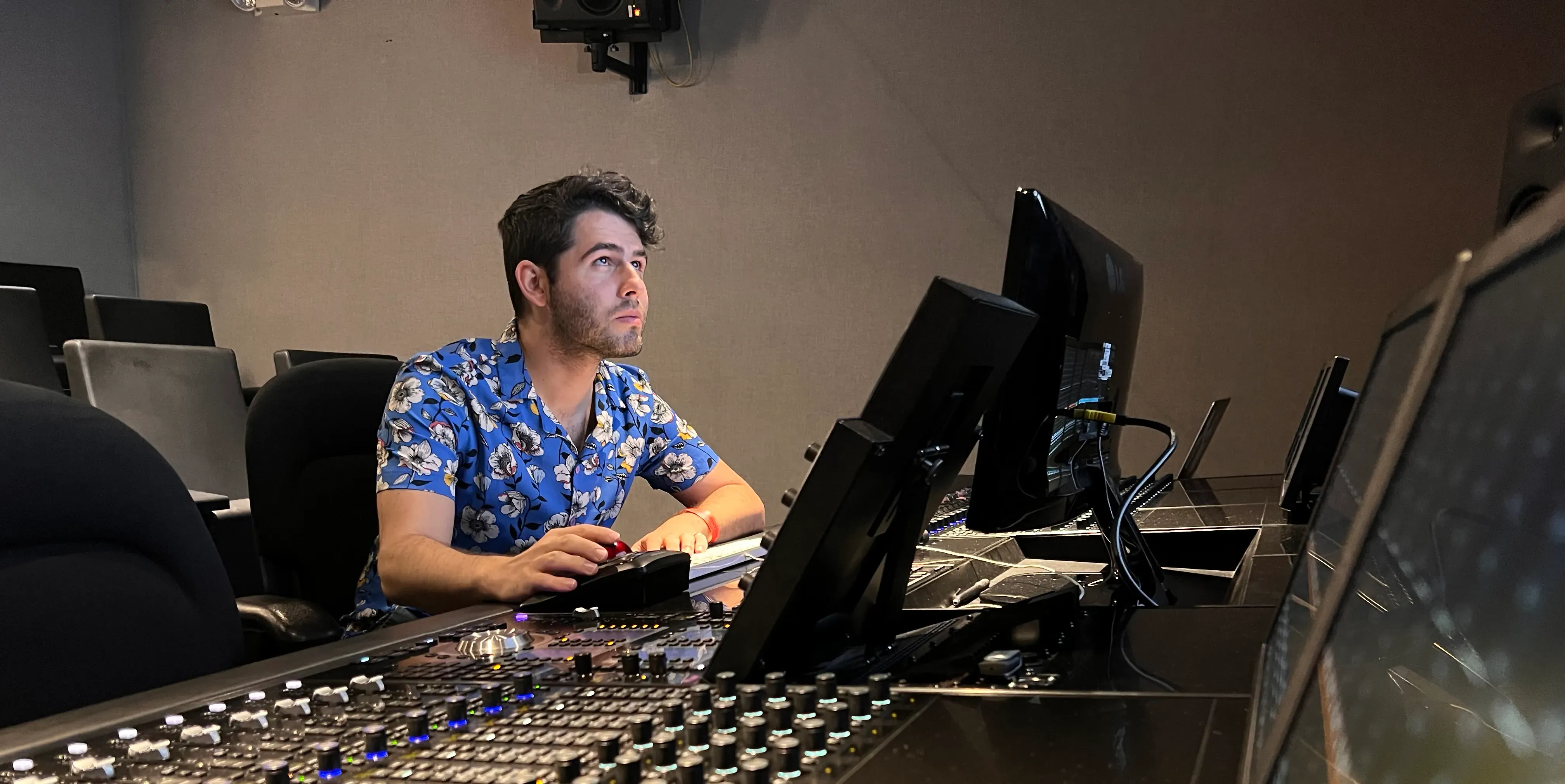 Oliver Boon at the mixing desk